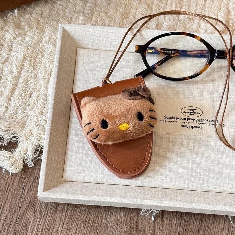 Túi da đựng kính đeo cổ vòng cổ gấu dễ thương đa chức năng TUI02 SGNew
