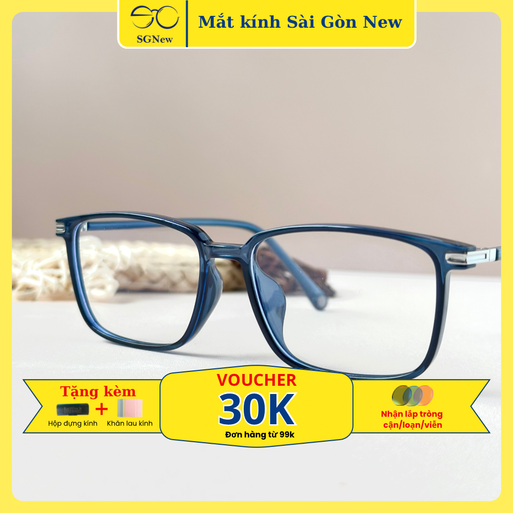 Gọng kính Nhựa dẻo dáng Vuông Nam nữ Unisex SGNew 3151