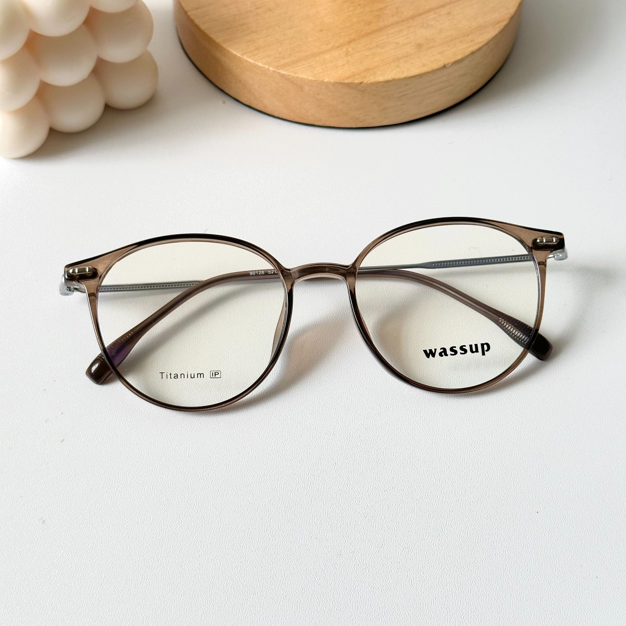 Gọng kính Titannium Tròn Nam Nữ Unisex SGNew 90128 Hàn Quốc