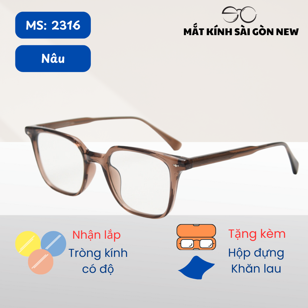 Kính cận Nhựa dẻo Lõi Kim loại Nam nữ Unisex SGNew 2316
