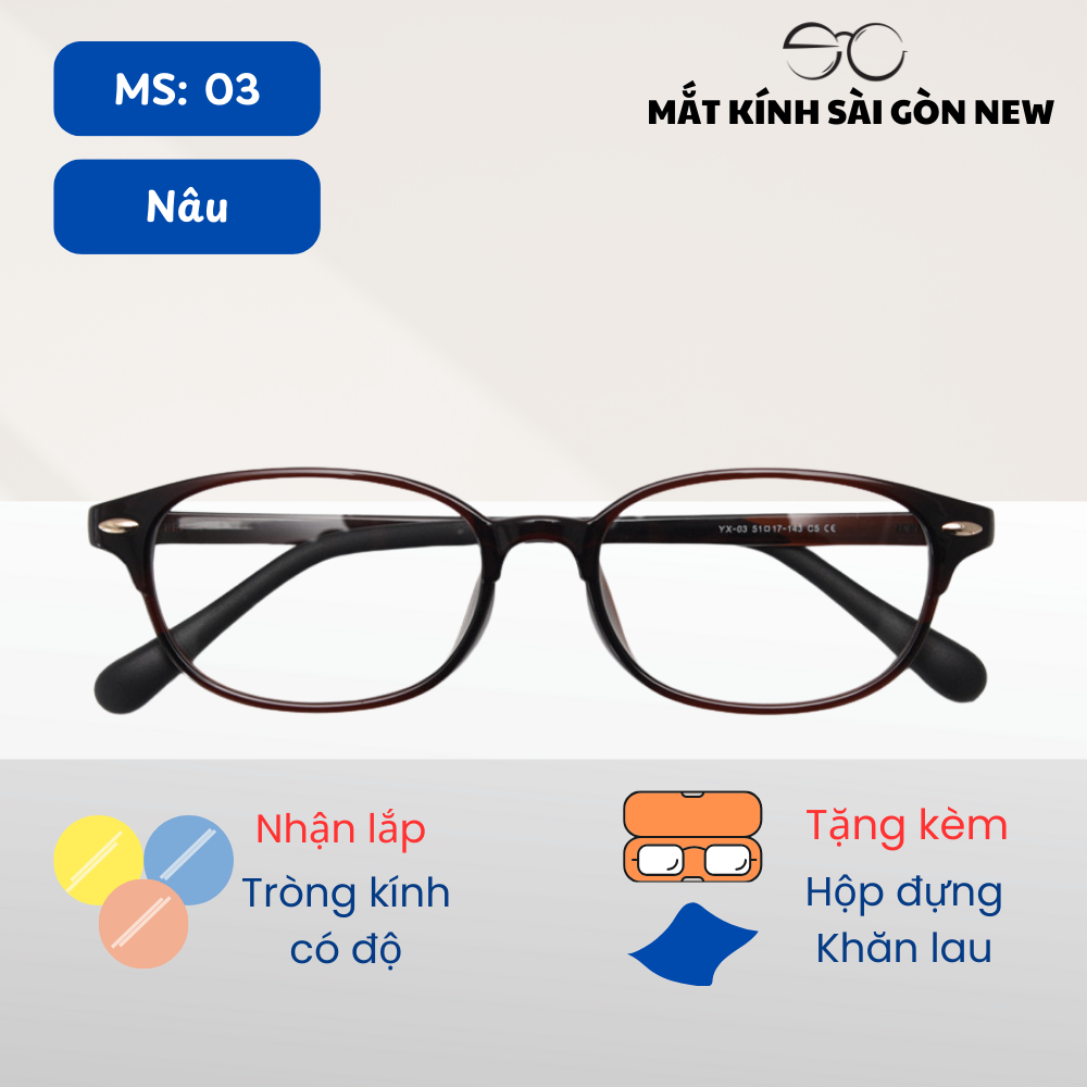 Gọng kính Nhựa dẻo Nữ Thời trang Vintage SGNew 03