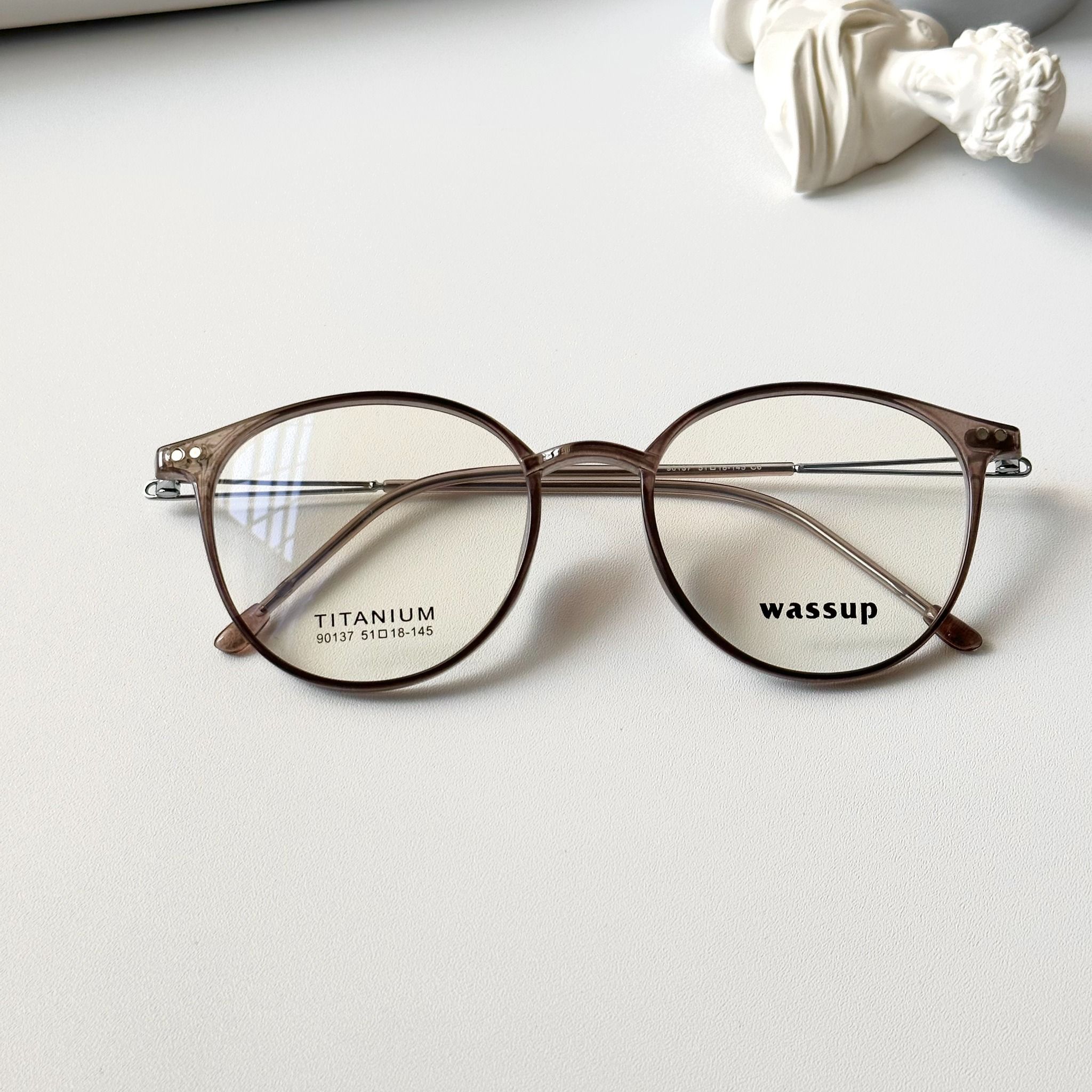 Gọng kính Titannium Tròn Nam Nữ Unisex SGNew 90137 Hàn Quốc