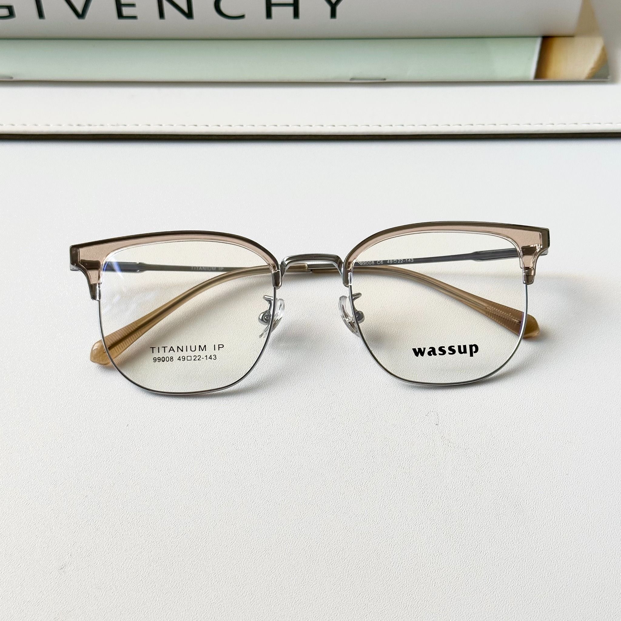 Gọng kính Titanium Clubmaster Nam Nữ Unisex SGNew 9008 Hàn Quốc
