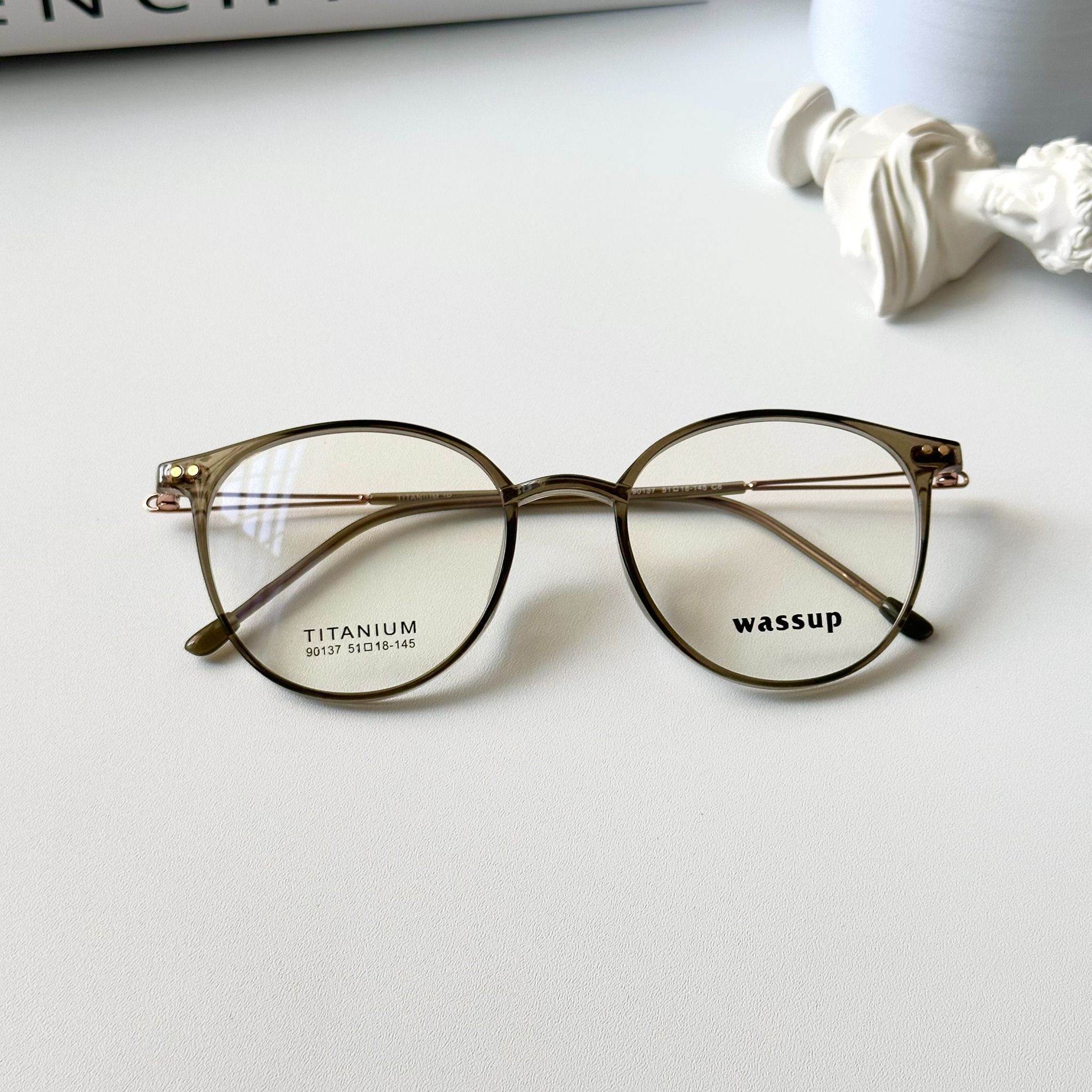 Gọng kính Titannium Tròn Nam Nữ Unisex SGNew 90137 Hàn Quốc