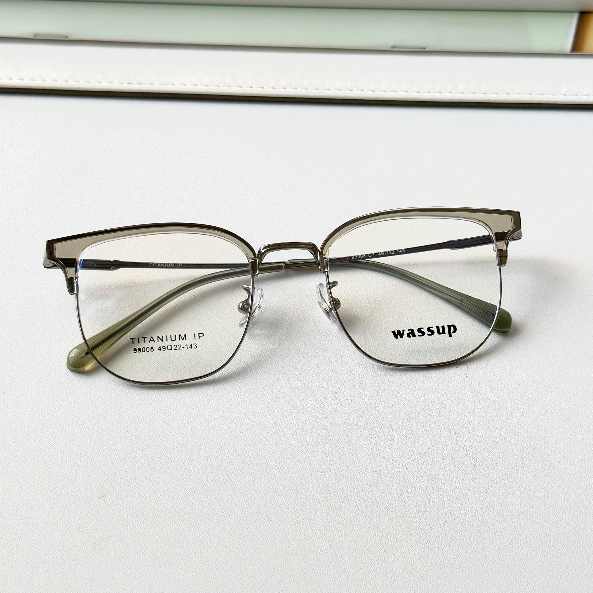 Gọng kính Titanium Clubmaster Nam Nữ Unisex SGNew 9008 Hàn Quốc