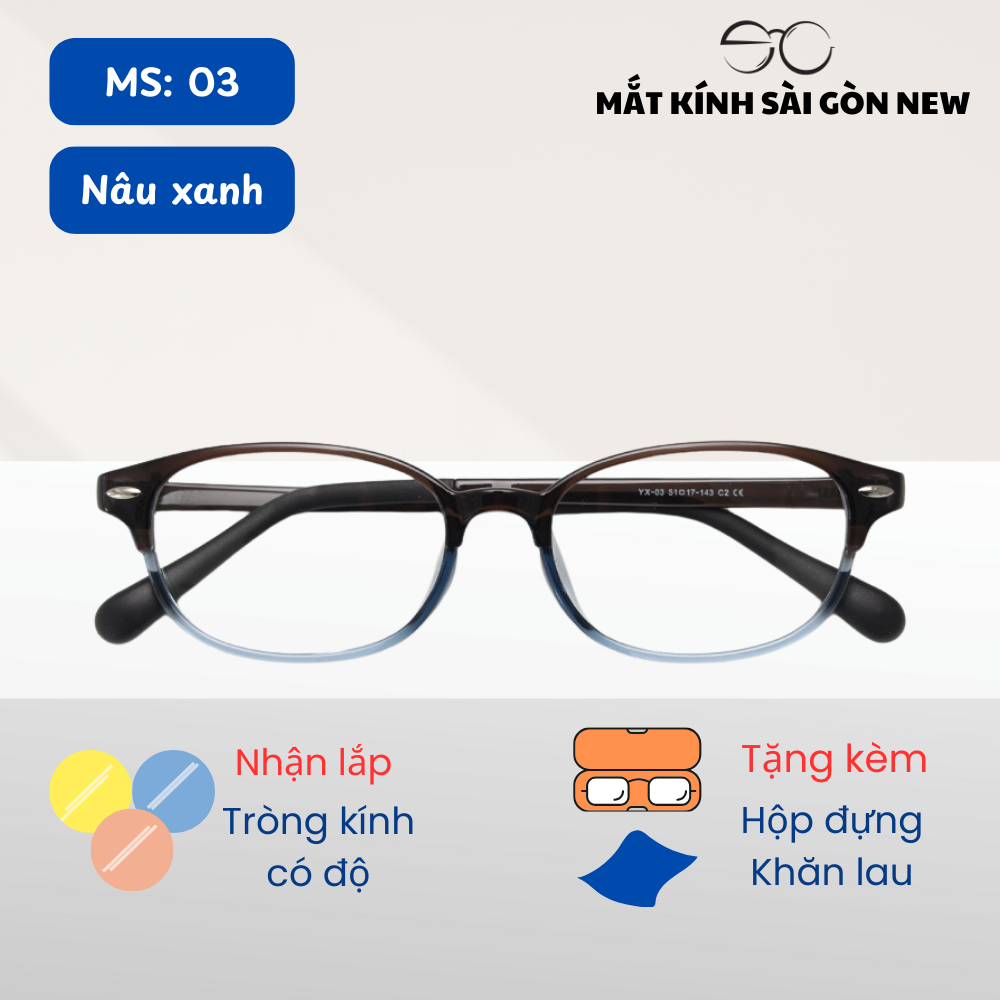 Gọng kính Nhựa dẻo Nữ Thời trang Vintage SGNew 03