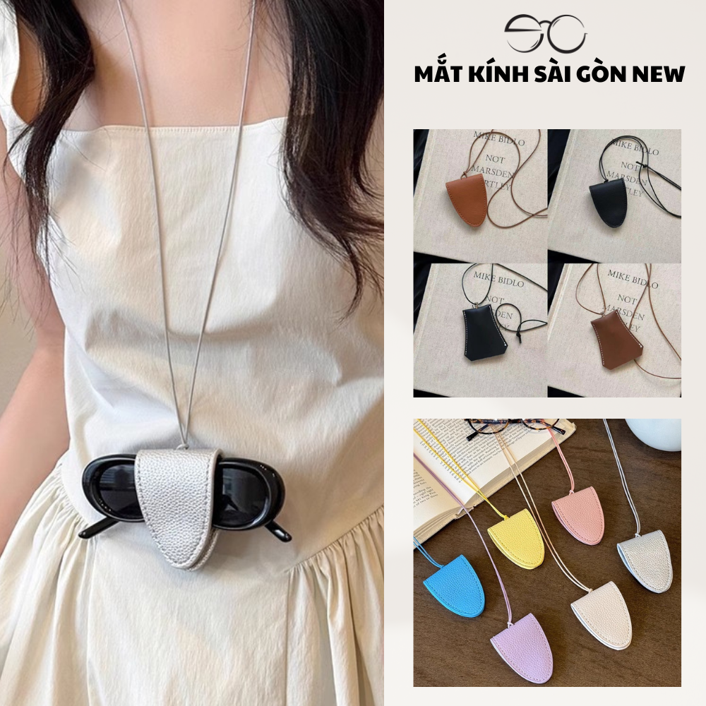 Túi da đựng kính đeo cổ vòng cổ đa chức năng TUI01 SGNew
