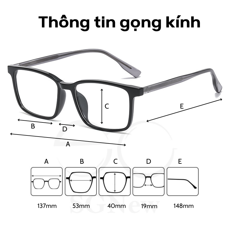 Gọng kính Mí Titanium Clubmaster SGNew 6127