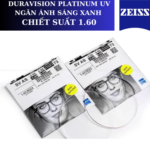 Tròng Kính Chống Ánh Sáng Xanh Duravision® Blueprotect Uv Zeiss 1.60
