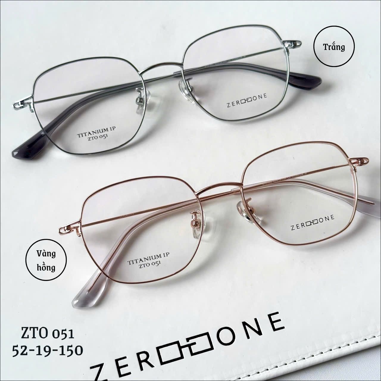Gọng kính Titanium Tròn đa giác Viền mảnh Không rỉ sét Nam Nữ Unisex SGNew Zto051