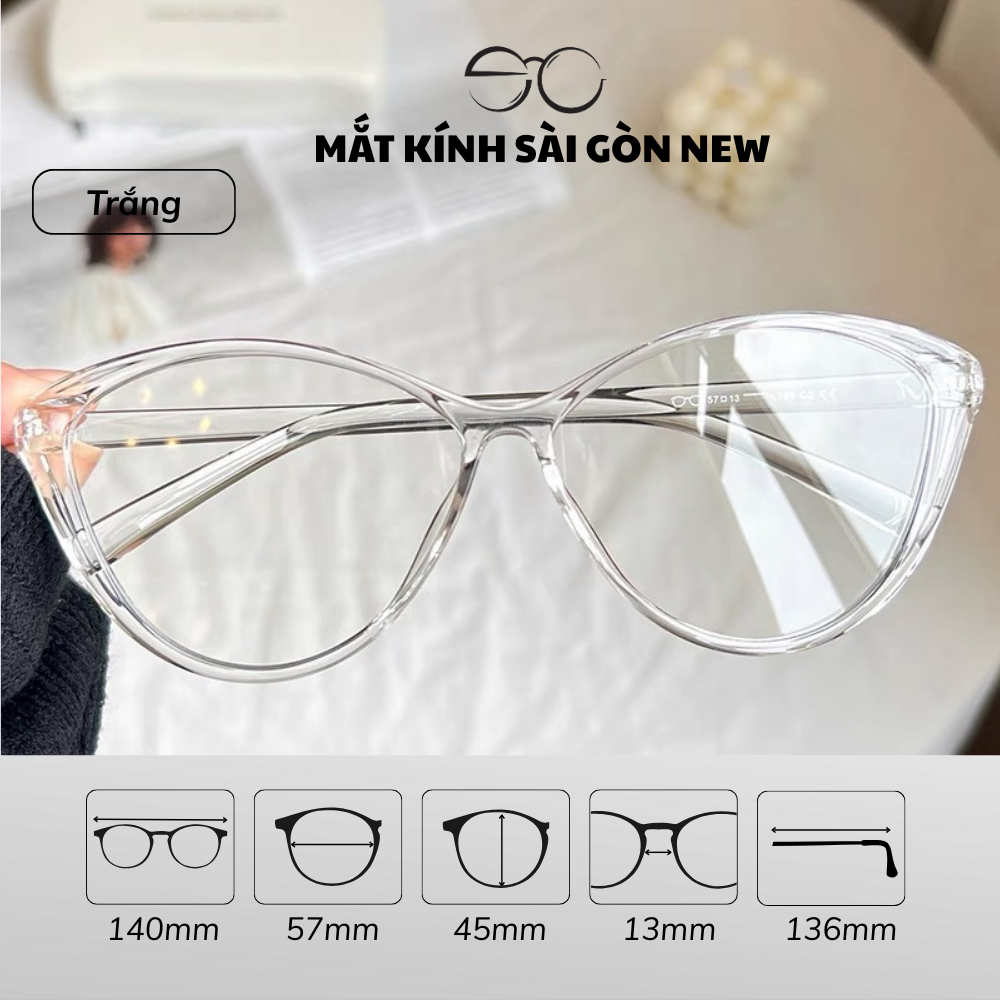 Gọng kính Mắt mèo Nhựa dẻo Nam nữ Unisex SGNew 7212