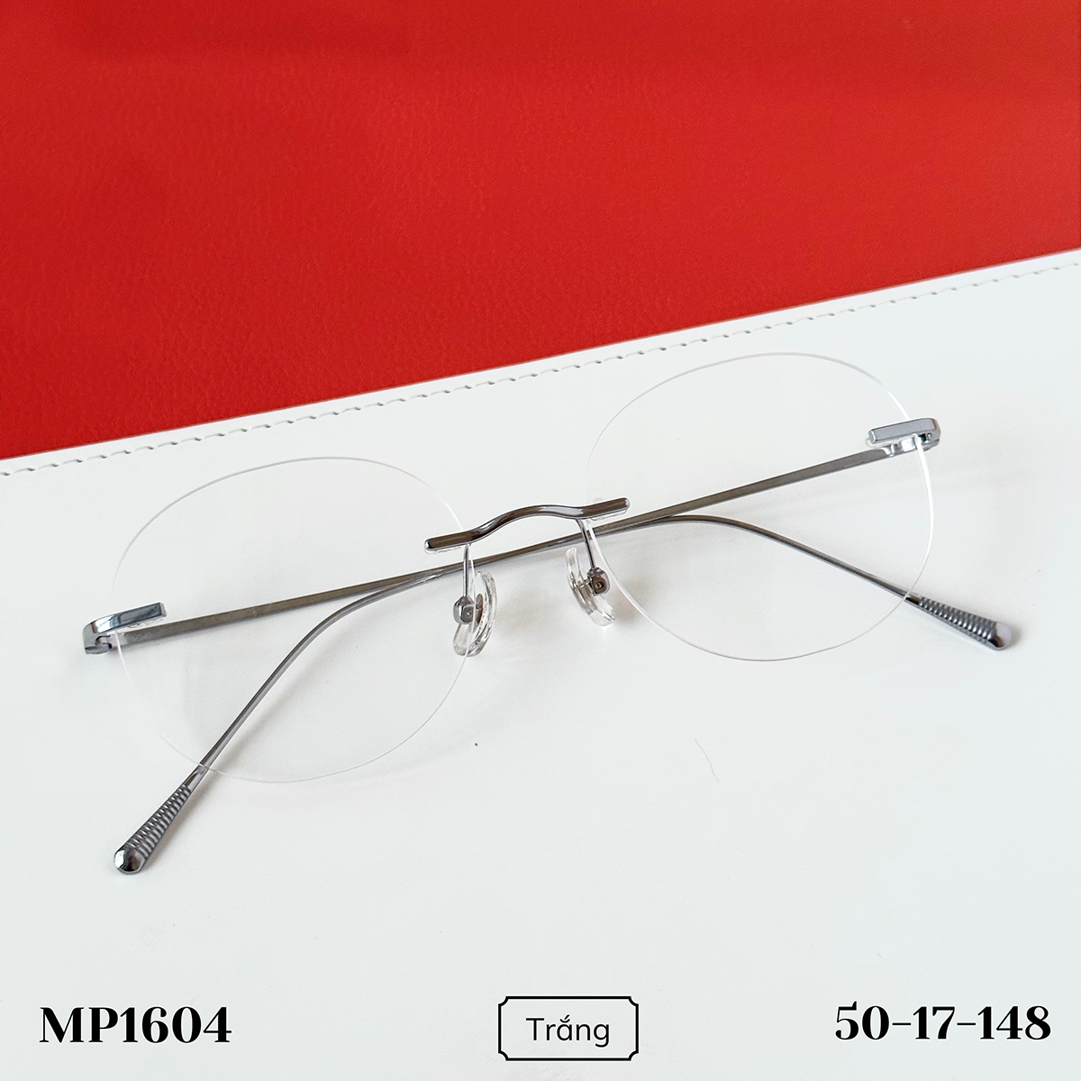 Gọng kính khoan Không viền Titanium Không rỉ Nam Nữ Unisex SGNew 1604