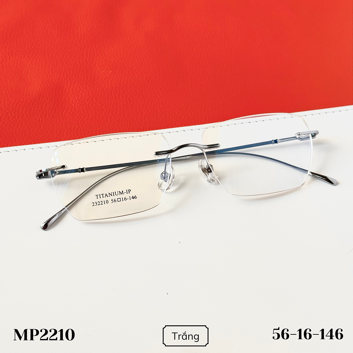Gọng kính khoan Không viền Titanium Không rỉ Nam Nữ Unisex SGNew 2210