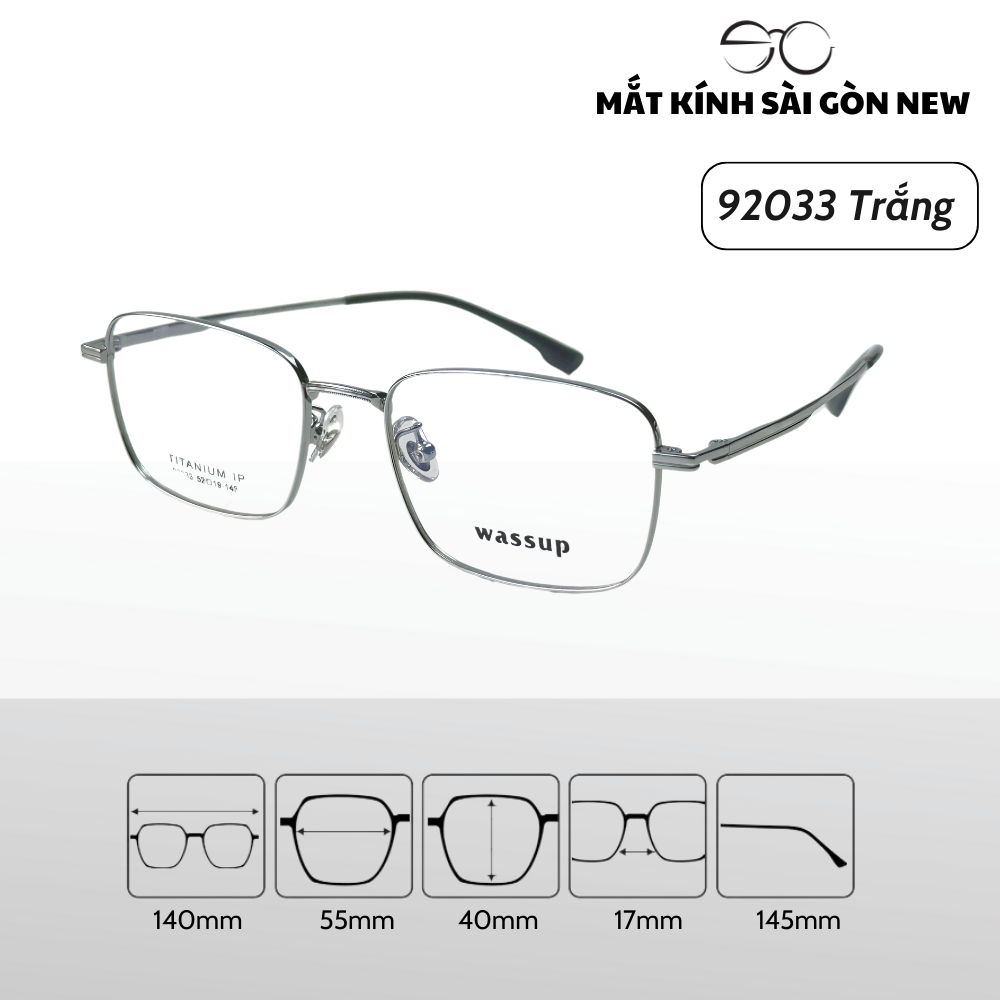 Gọng kính Titanium Vuông Viền mảnh Không rỉ sét Nam Nữ Unisex SGNew 92033