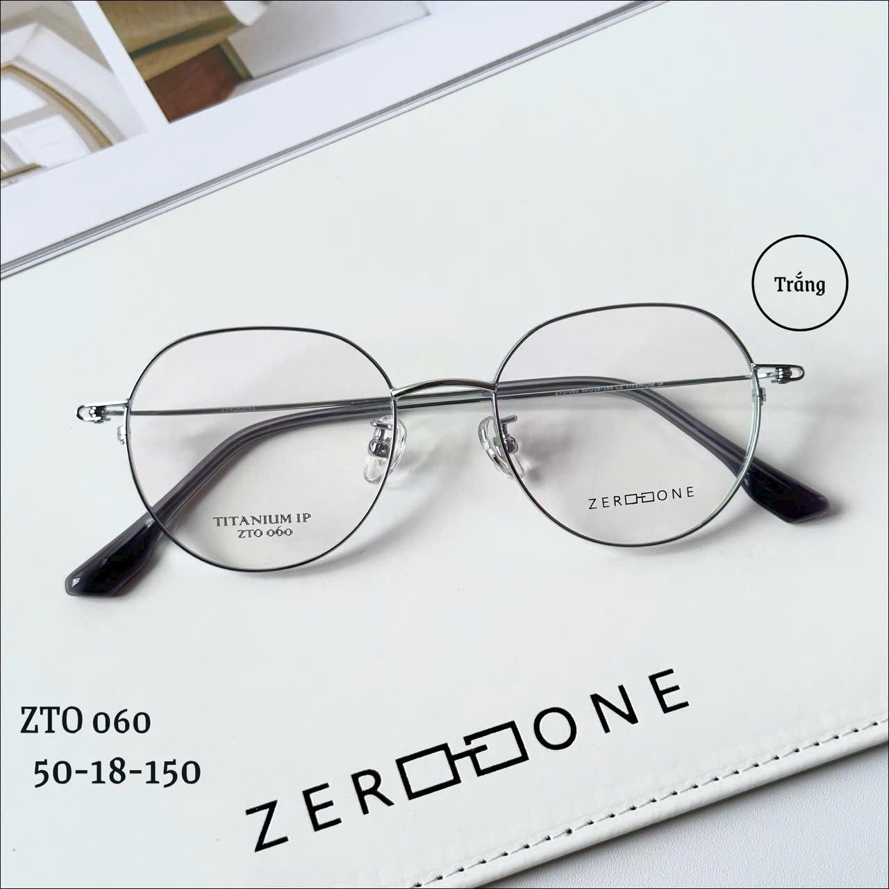 Gọng kính Titanium Tròn đa giác Viền mảnh Không rỉ sét Nam Nữ Unisex SGNew Zto060