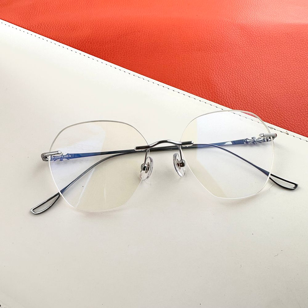 Gọng kính khoan Không viền Titanium Không rỉ Nam Nữ Unisex SGNew 1901