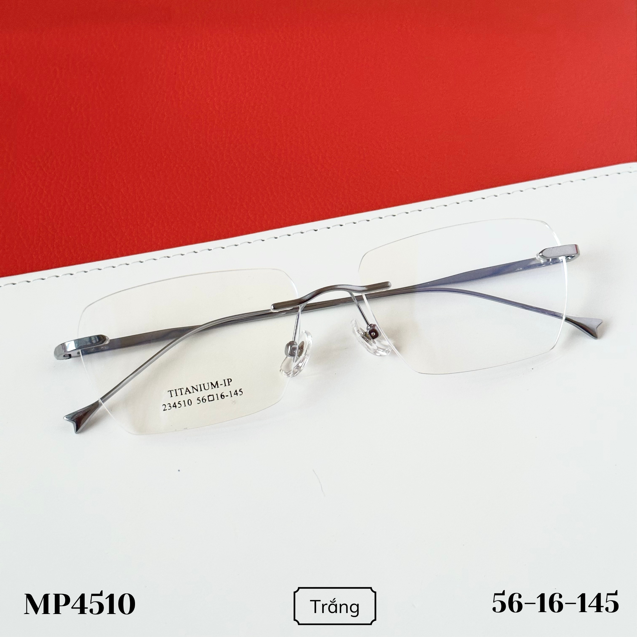 Gọng kính khoan Không viền Titanium Không rỉ Nam Nữ Unisex SGNew 4510