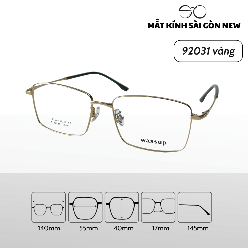 Gọng kính Titanium Vuông Viền mảnh Không rỉ sét Nam Nữ Unisex SGNew 92031