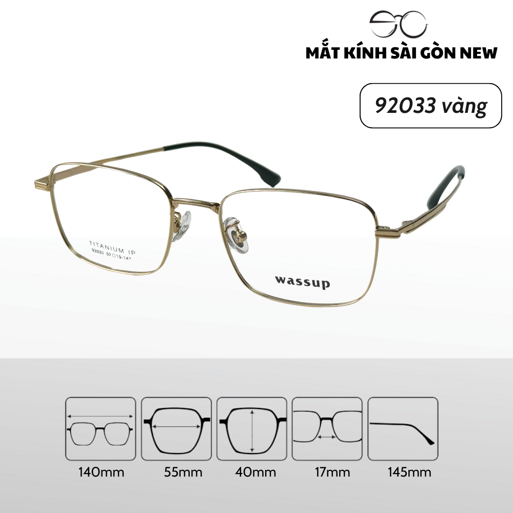 Gọng kính Titanium Vuông Viền mảnh Không rỉ sét Nam Nữ Unisex SGNew 92033