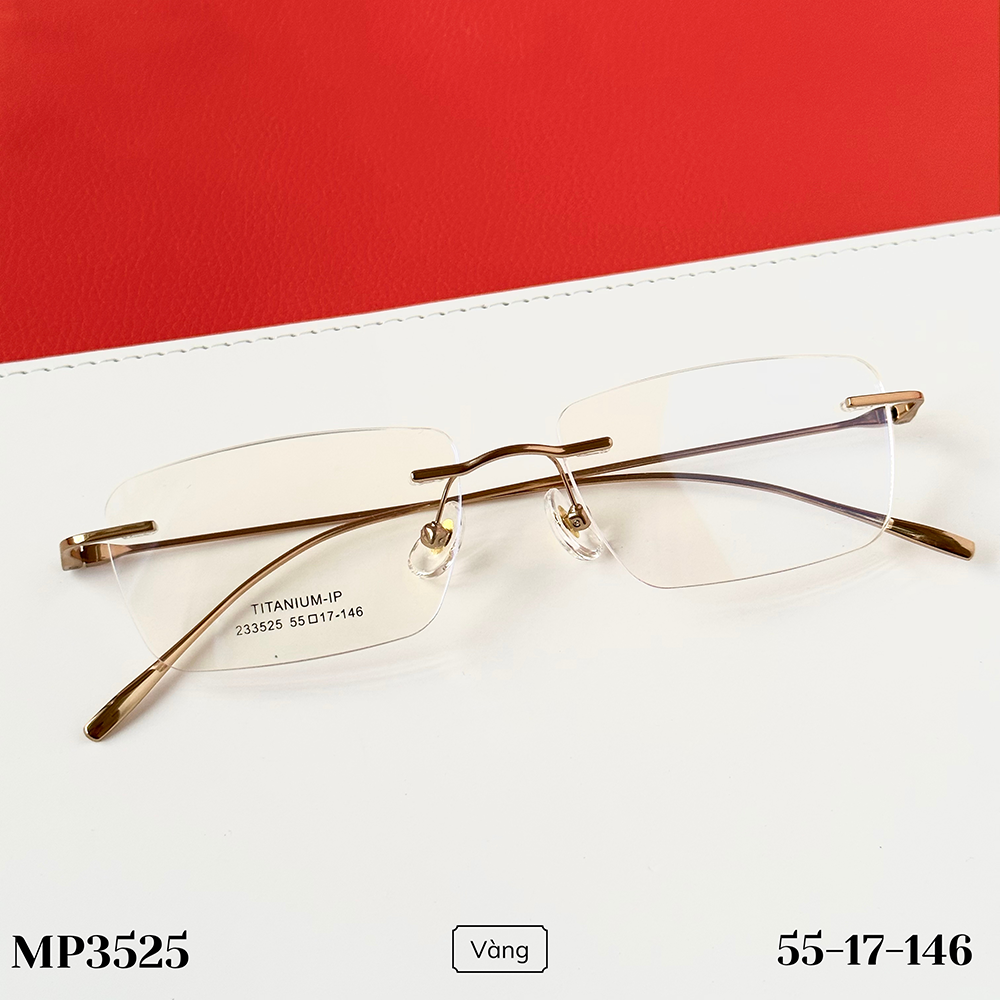 Gọng kính khoan Không viền Titanium Không rỉ Nam Nữ Unisex SGNew 3525