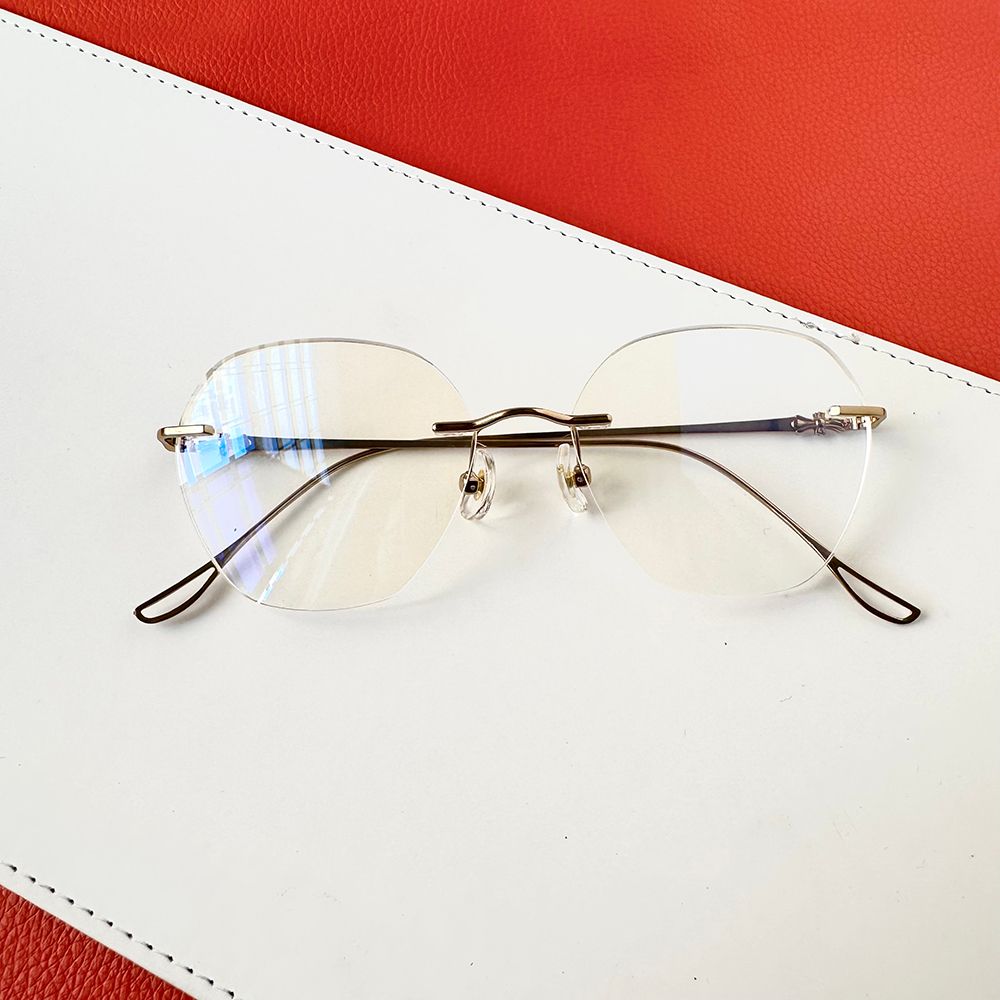 Gọng kính khoan Không viền Titanium Không rỉ Nam Nữ Unisex SGNew 1901