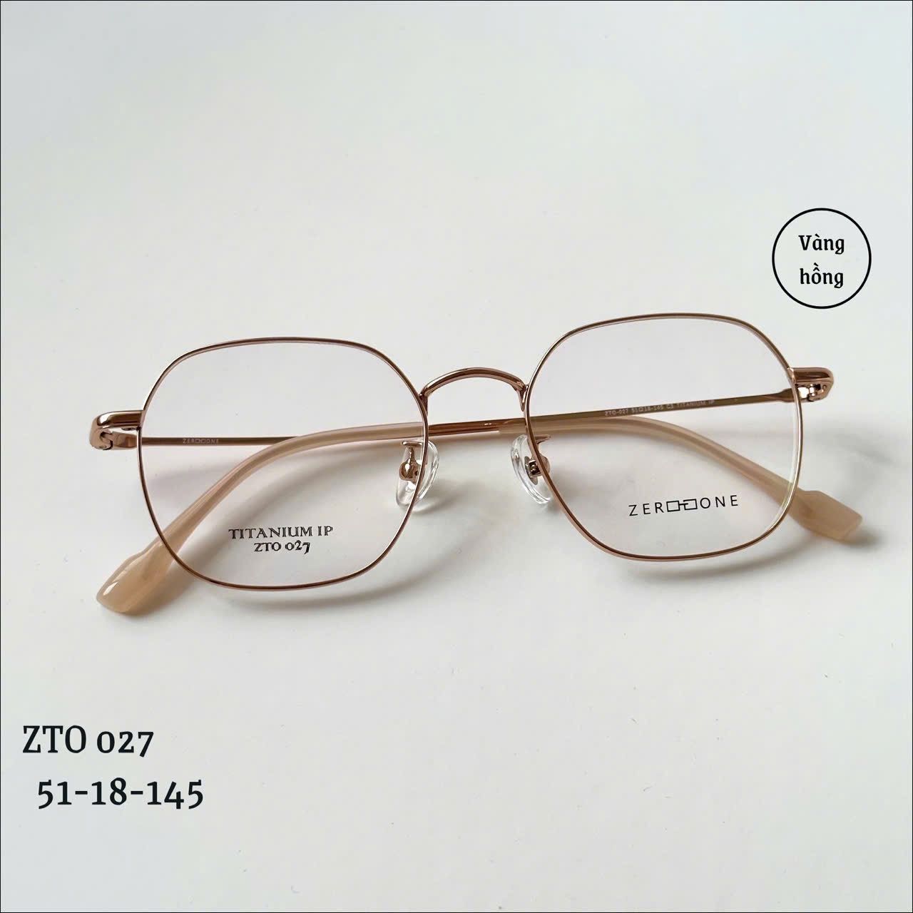 Gọng kính Titanium Tròn đa giác Viền mảnh Không rỉ sét Nam Nữ Unisex SGNew Zto027