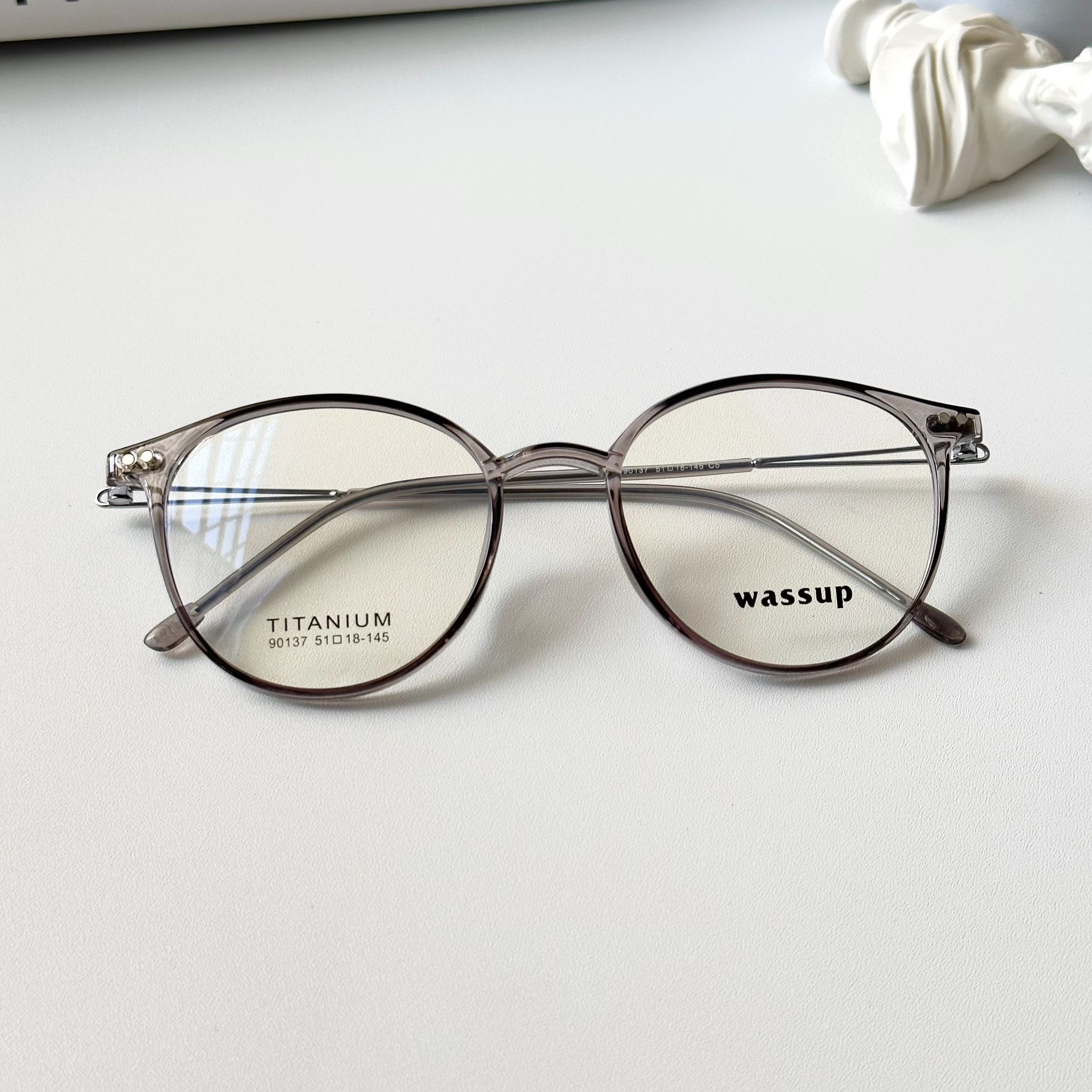 Gọng kính Titannium Tròn Nam Nữ Unisex SGNew 90137 Hàn Quốc