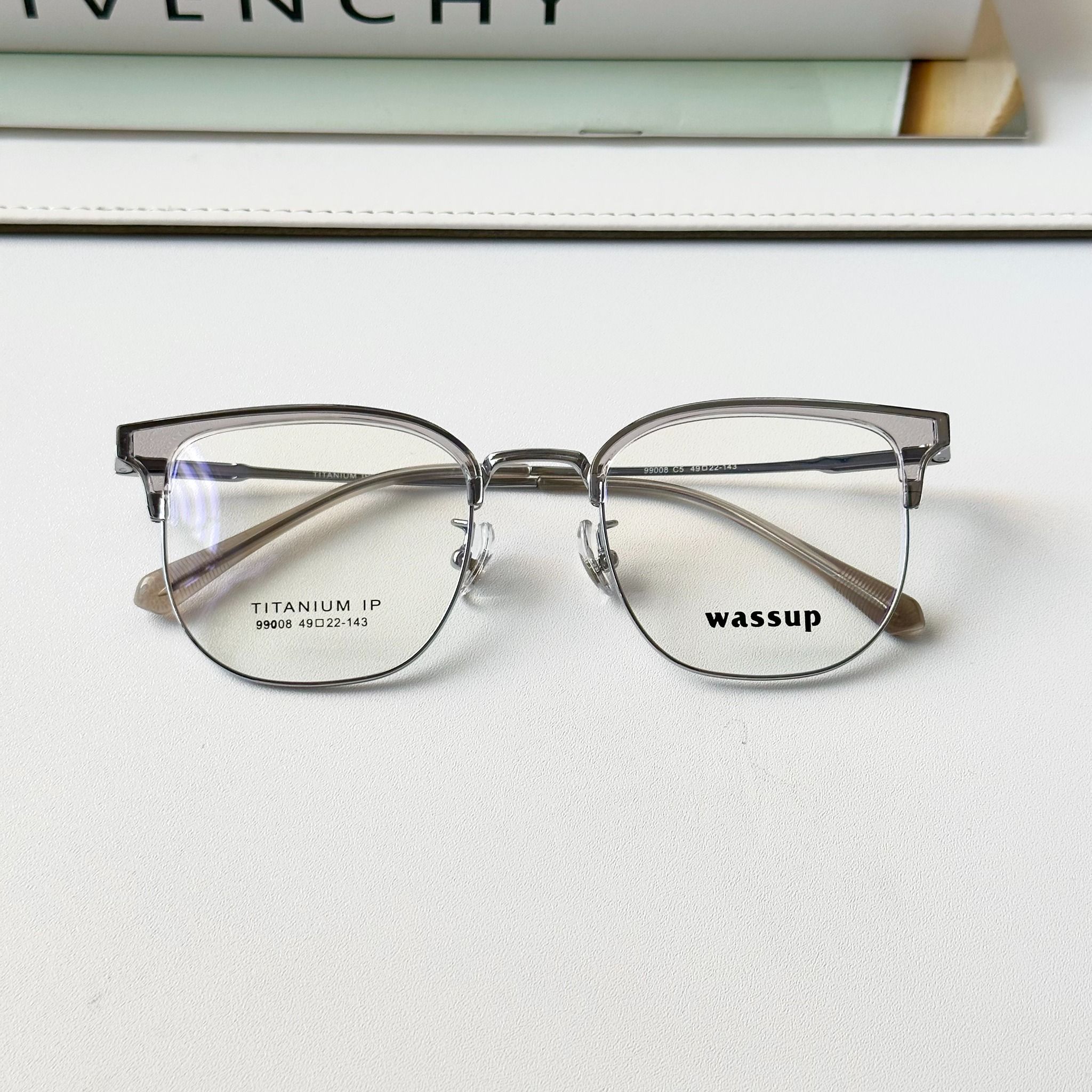 Gọng kính Titanium Clubmaster Nam Nữ Unisex SGNew 9008 Hàn Quốc