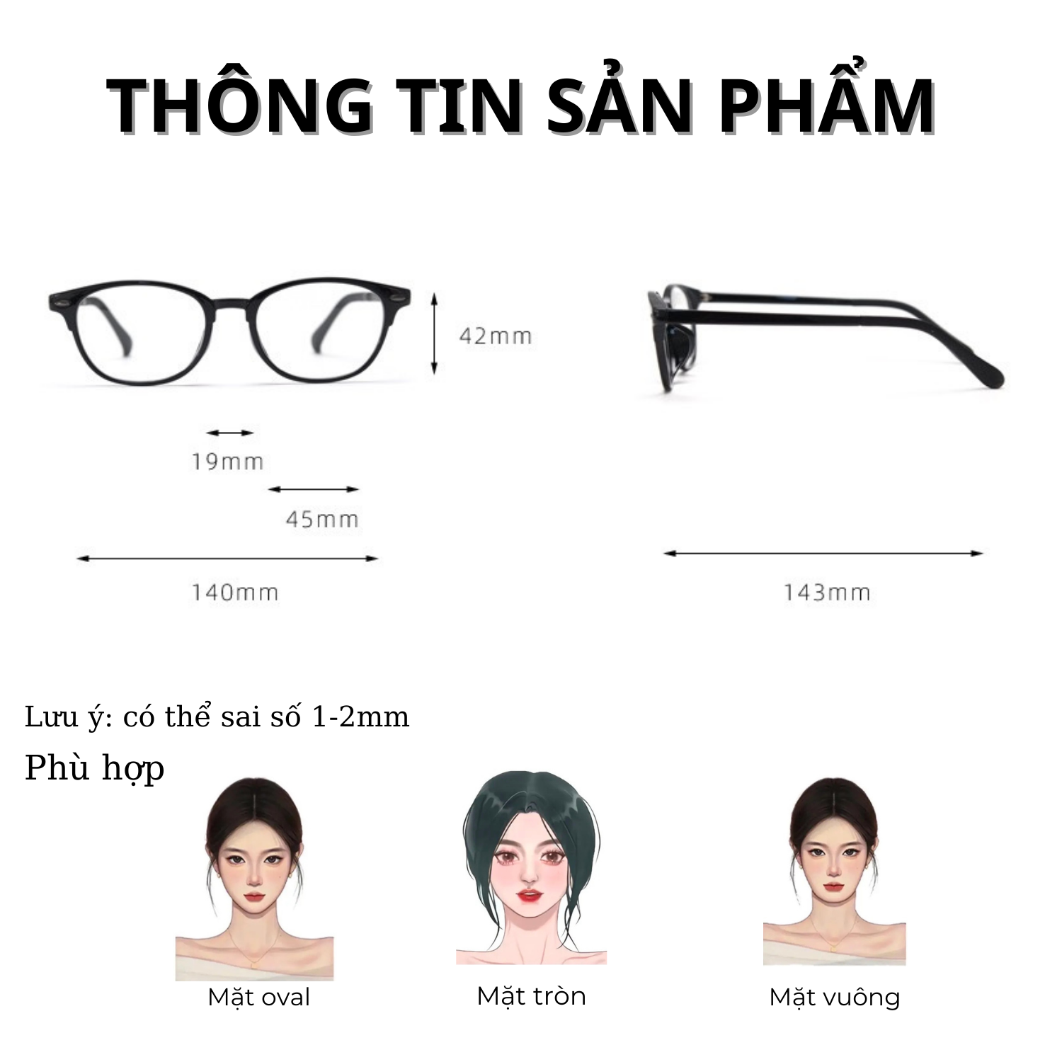 Gọng kính Nhựa dẻo Retro Nam nữ Unisex SGNew 04