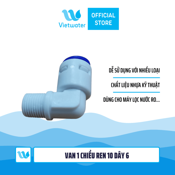 Van 1 chiều ren 10 dây 6 máy lọc nước (co van 1 chiều vỏ màng ro/ van 1 chiều co 10-6)