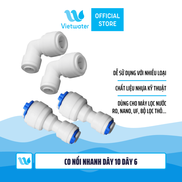 Co cút nối nhanh dây 10 dây 6 dùng trong máy lọc nước (combo 2 cái hoặc 5 cái hoặc 10 cái)