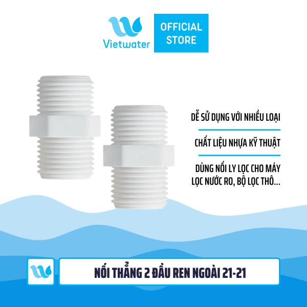 Nối thẳng 2 đầu ren ngoài 21-21 dùng trong máy lọc nước (combo 2 cái hoặc 10 cái)