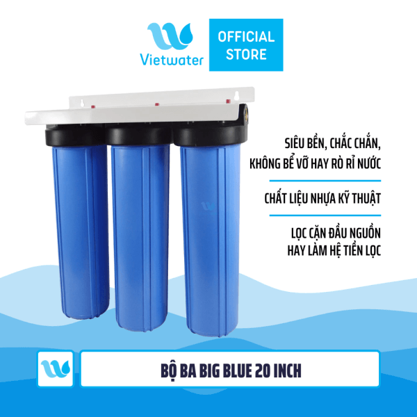 Bộ ba Big Blue 20 inch (bộ lọc nước sinh hoạt - bộ lọc thô)
