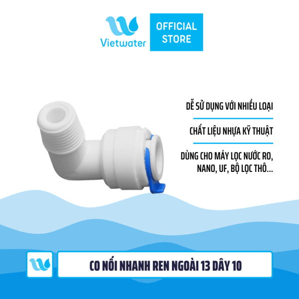 Co cút nối nhanh ren ngoài 13 dây 10 dùng trong máy lọc nước (combo 2 cái hoặc 5 cái hoặc 10 cái)