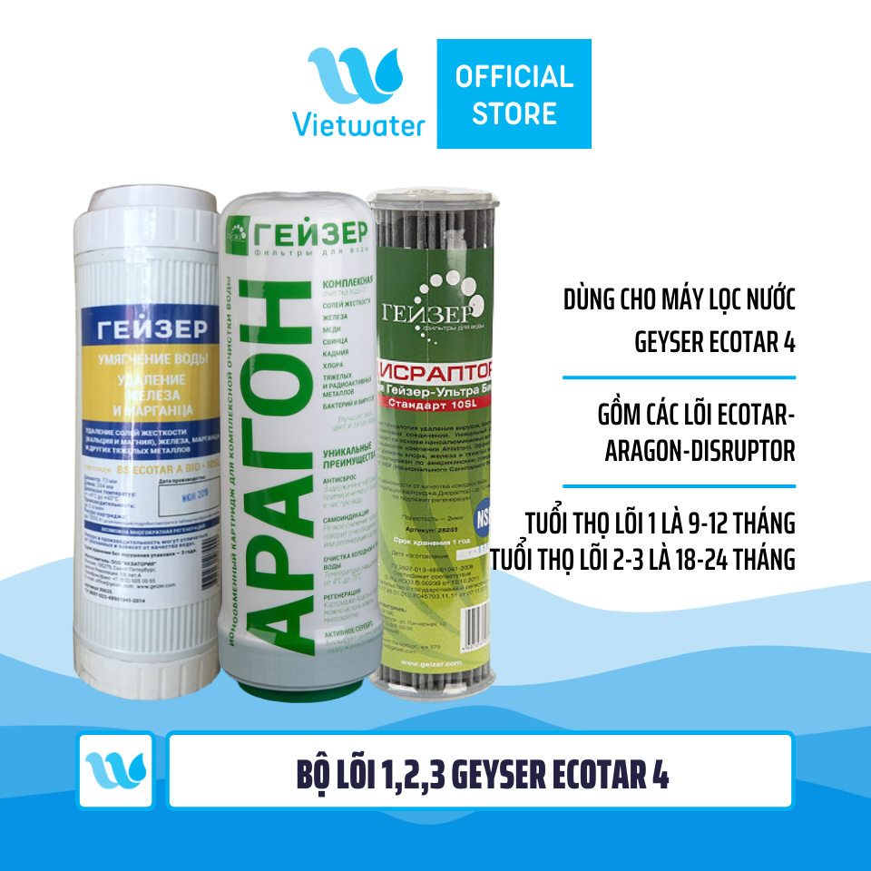 Lõi Ecotar Geyser - lõi số 1 máy lọc nước Geyser Ecotar 3 Geyser Ecotar 4