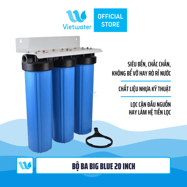 Bộ ba Big Blue 20 inch (bộ lọc nước sinh hoạt - bộ lọc thô)