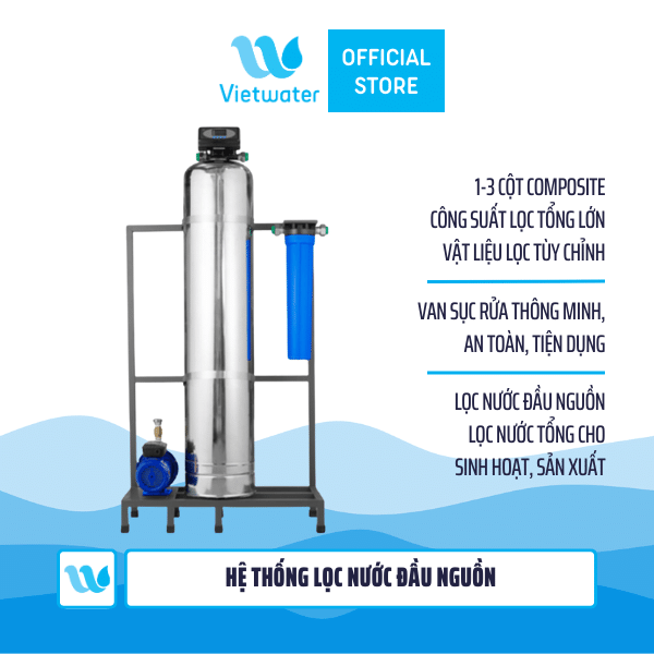 Hệ thống lọc tổng lọc nước đầu nguồn 1 cột inox 1054 – hệ thống lọc nước tổng SW1I-1054