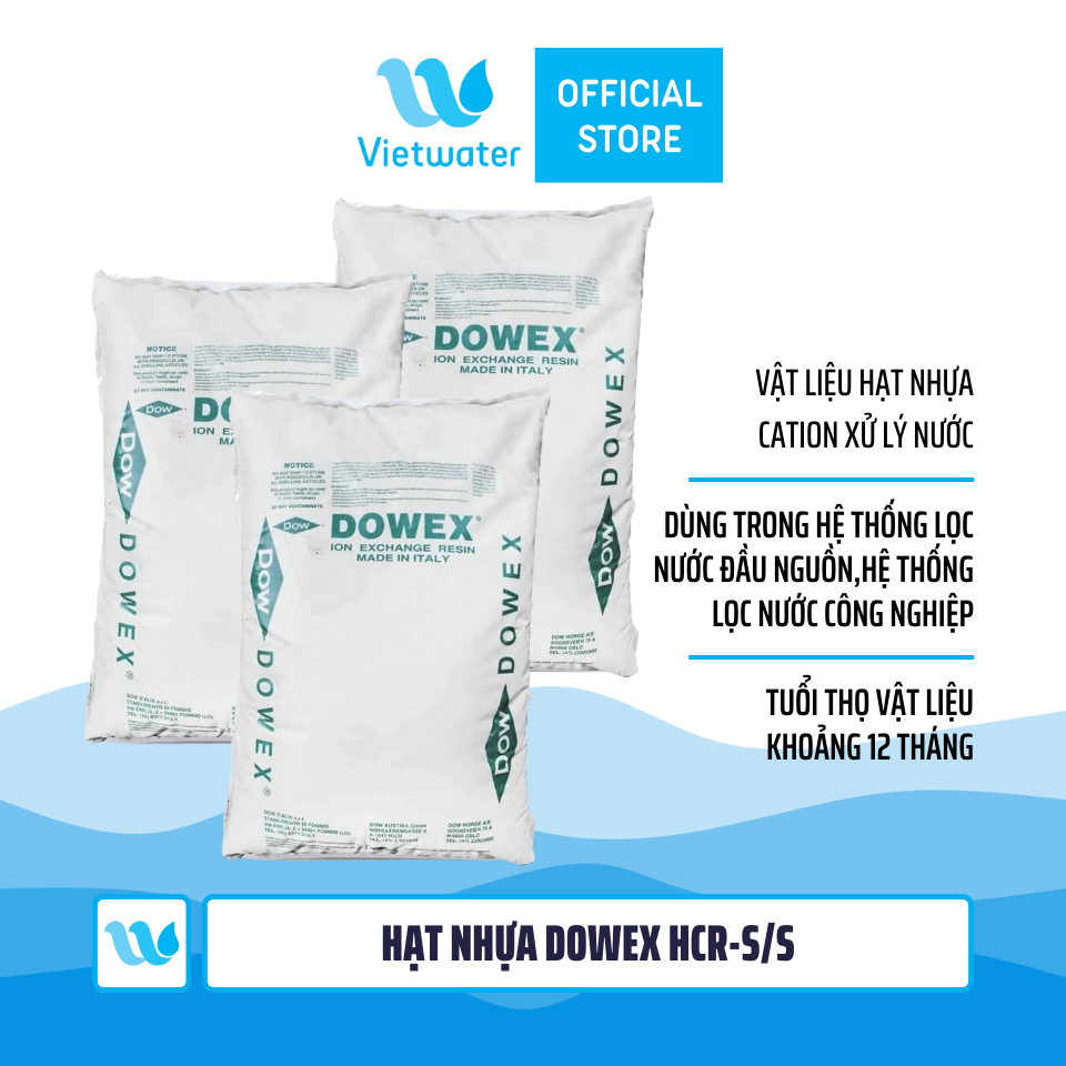 Hạt nhựa trao đổi ion Dowex HCR - S/NA+