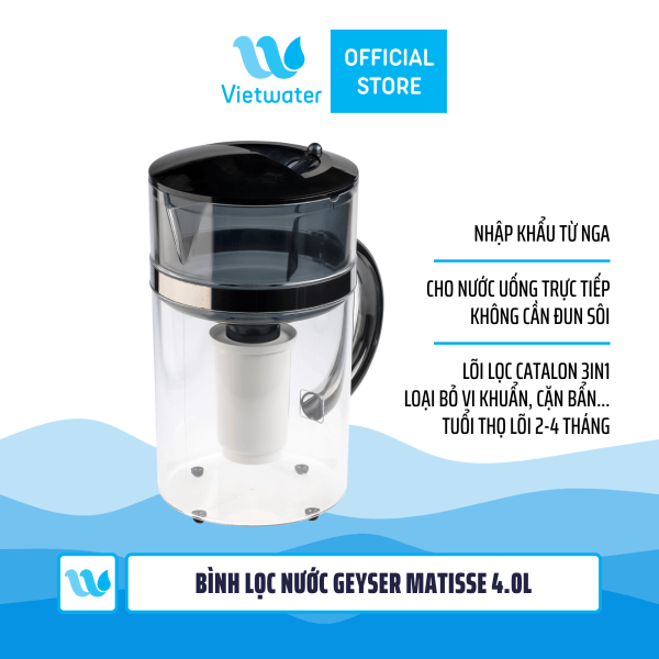 Bình lọc nước kháng khuẩn Geyser Matisse 4.0l – Geyser Matisse Chrome
