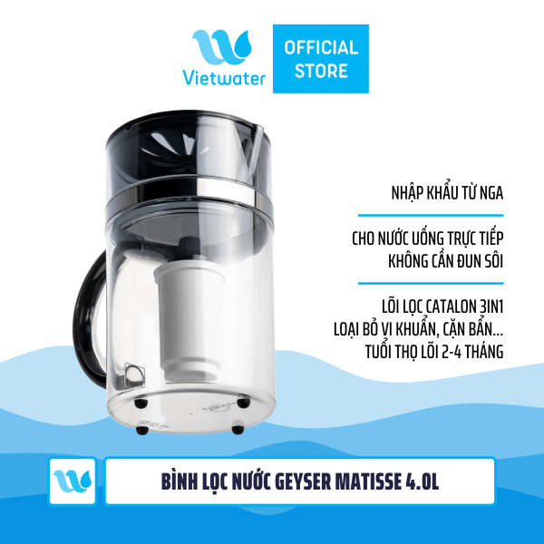 Bình lọc nước kháng khuẩn Geyser Matisse 4.0l – Geyser Matisse Chrome
