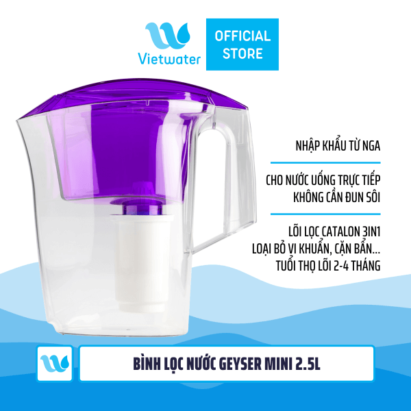 Bình lọc nước kháng khuẩn Geyser Mini 2.5l