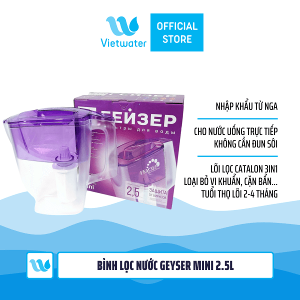 Bình lọc nước kháng khuẩn Geyser Mini 2.5l