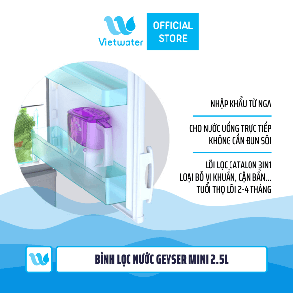 Bình lọc nước kháng khuẩn Geyser Mini 2.5l