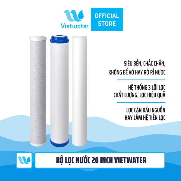 Bộ lọc nước sinh hoạt 20 inch Vietwater (bộ ba - bộ lọc thô)