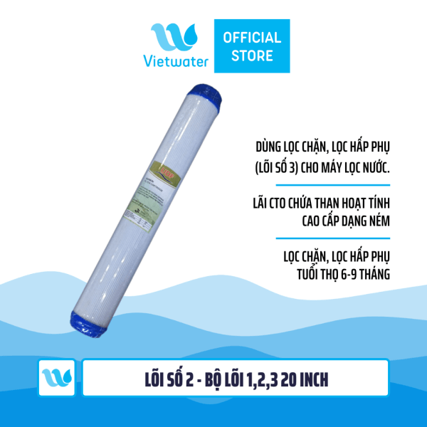 Bộ lõi số 123 20 inch (lõi PP-UDF-CTO) - dùng cho máy lọc nước ro, bộ lọc thô
