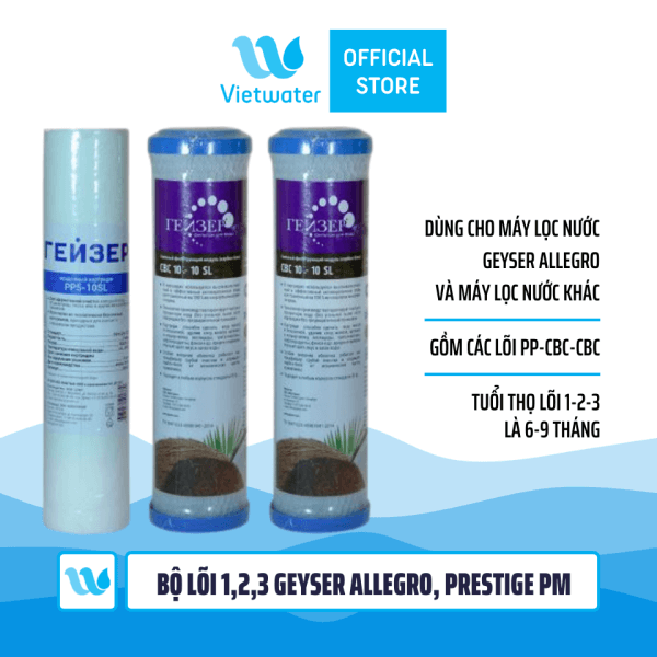 Lõi PP Geyser - lõi PP Ecotar - lõi số 1 máy lọc nước Geyser Ecotar 2 Geyser Allegro Geyser Prestige PM