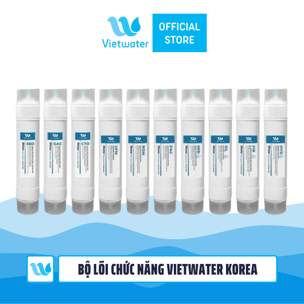 Bộ lõi chức năng Vietwater Korea dùng cho máy lọc nước nóng lạnh, máy lọc nước UF/Nano/RO