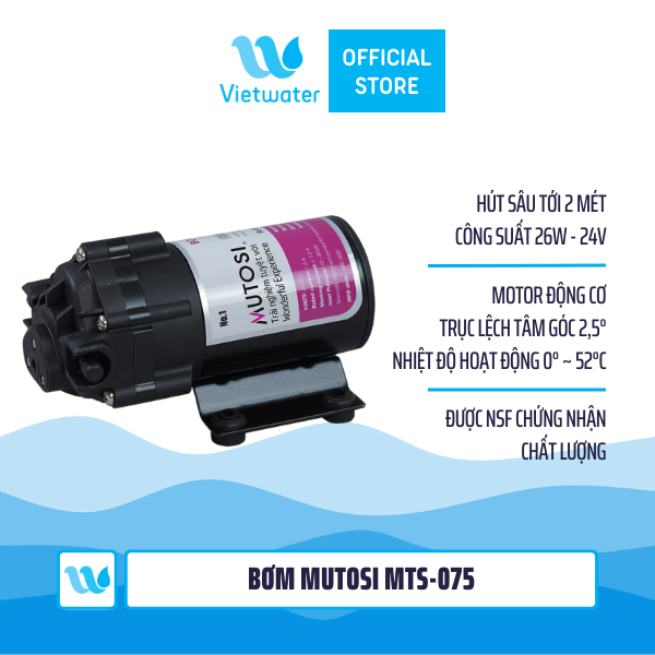 Bơm nước dùng trong máy lọc nước RO gia đình hiệu Mutosi Model MTS-075