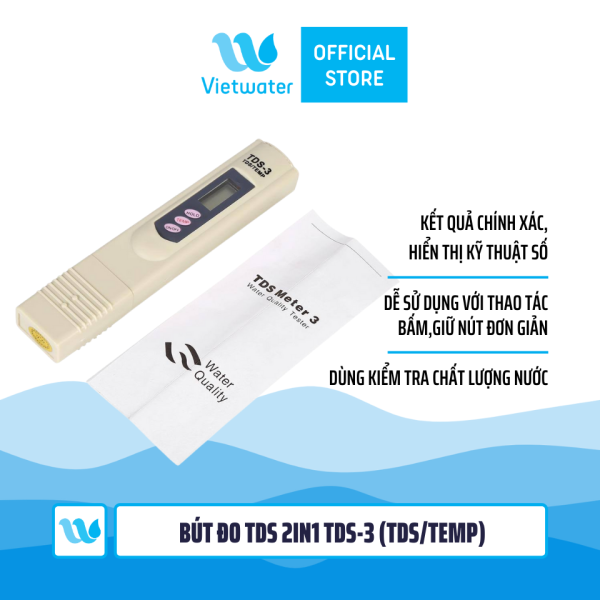 Bút đo TDS bút kiểm tra chất lượng nước 2in1 TDS-3 (TDS/TEMP - dùng để đo TDS/ nhiệt độ của nước)