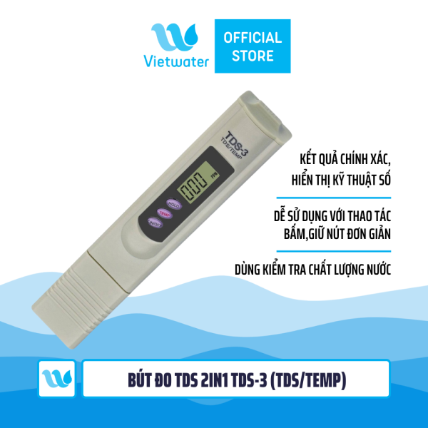 Bút đo TDS bút kiểm tra chất lượng nước 2in1 TDS-3 (TDS/TEMP - dùng để đo TDS/ nhiệt độ của nước)